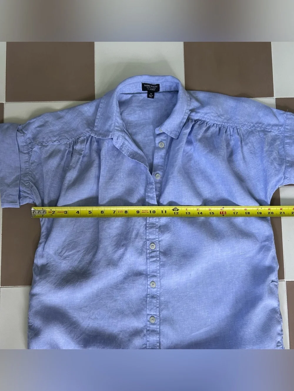 J.Crew Baird McNutt Irish Linen Blue Shirt Dress XS